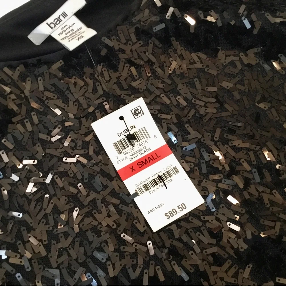 Bar III Black Sequin Dress - Picture 10 of 12